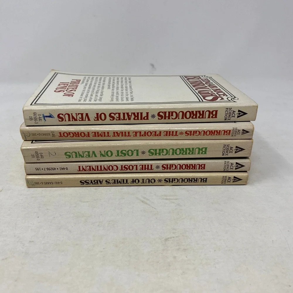 Edgar Rice Burroughs 5 Book Lot Pirates Lost on Venus Caspak Ace Paperbacks